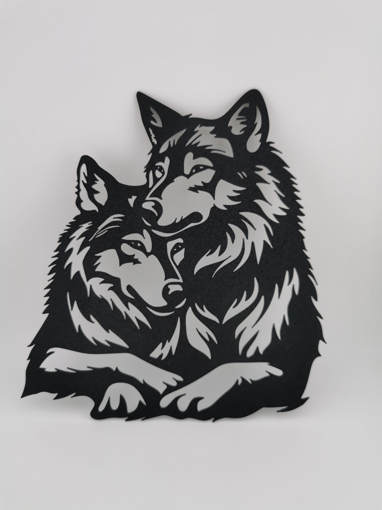 Wolf Couple Wall Silhouette