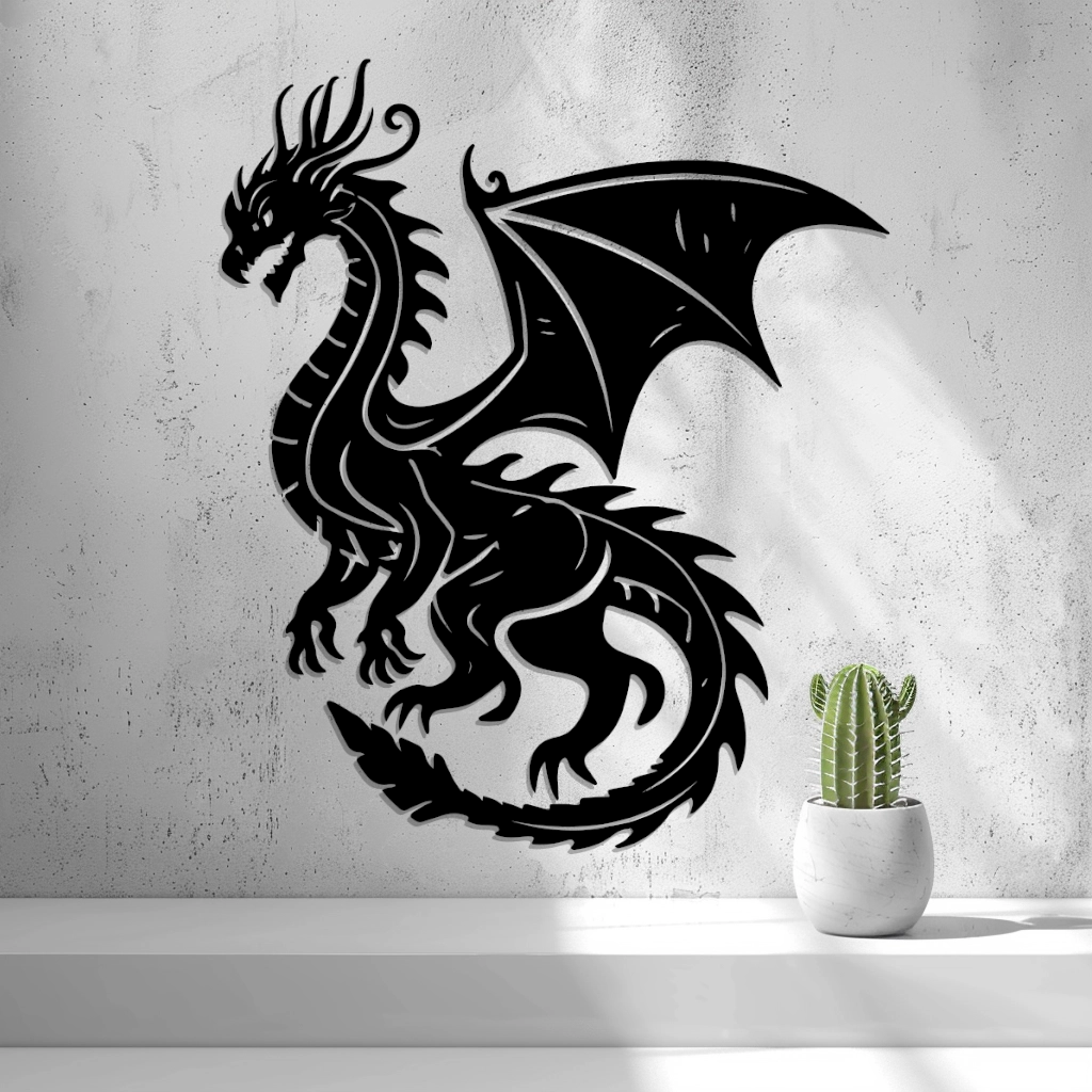 Dragon Silhouette Wall Art