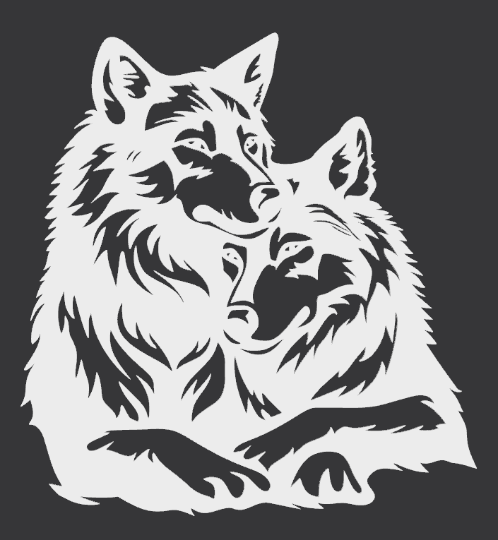 Wolf Couple Wall Silhouette